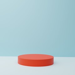 Blue & red cosmetic background for product presentation, fashion product interior, luxury, 3d render