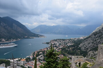 Fototapeta na wymiar The Bay of Kotor in Montenegro 