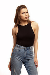 Fototapeta premium angry frustrated young woman