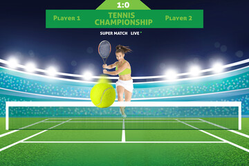 Advertisement of upcoming tennis match