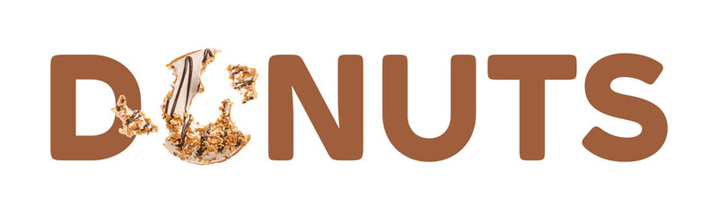 Tasty donut on white background