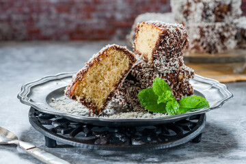 Lamington cake squares
