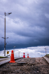 overcast road construction