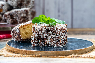 Lamington cake squares