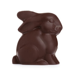 Fototapeta na wymiar Chocolate bunny isolated on white. Easter celebration