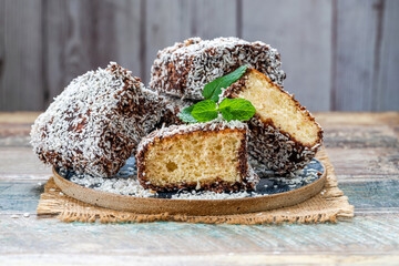 Lamington cake squares