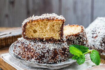 Lamington cake squares