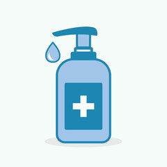 Hand sanitizer icon design. Antibacterial concept. Antiseptic kills bacteria. protection gel and disinfectant. Vector illustration.