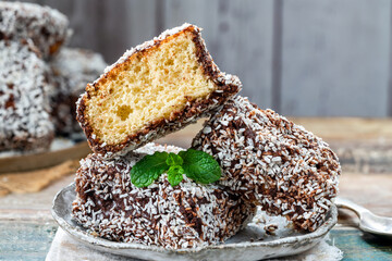 Lamington cake squares