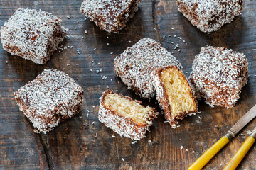 Lamington cake squares
