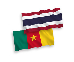 Flags of Cameroon and Thailand on a white background