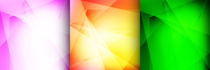 Decorative colorful polygonal design background collection