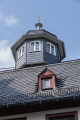 The architecture of the New Old Town (Neue Altstadt) of Frankfurt am Main with restored historic houses. Frankfurt am Main, Germany.