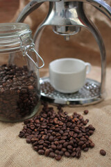 variety of roasted arabica and robusta coffee beans from Indonesia, ready to brew