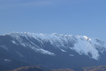 Snow dusted mountains