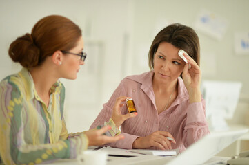 young businesswomen working in modern office