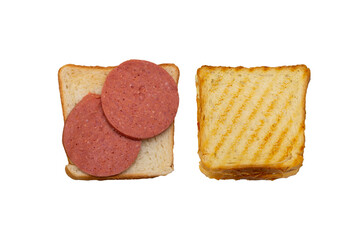 Toast bread on isolated white background