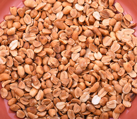 Processed peanuts isolated on white background