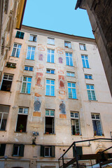 Naklejka premium Genoa Italy is a city full of wonderful architecture and historic palaces.These contrast with the narrow alleys in the old city. Statues and churches are everywhere. It is a city that needs exploring
