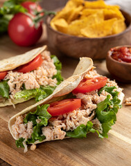 Chicken Taco With Lettuce and Tomato