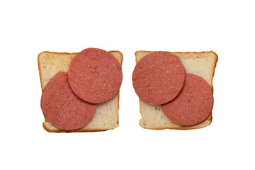 Toast bread on isolated white background