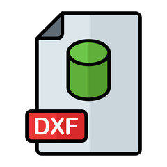 CAD data file format concept vector color icon design, additive manufacturing Symbol on white background