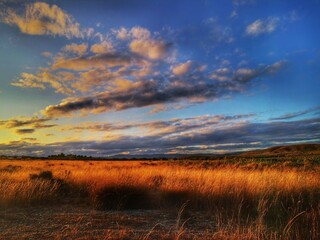 sunset over the river