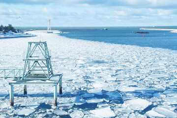 frozen port with drift ice © Iveta