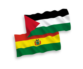 Flags of Bolivia and Palestine on a white background