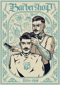 Barbershop vintage template