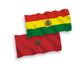 Flags of Bolivia and Morocco on a white background