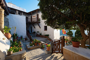 Fototapeta na wymiar View of the Holy Monastery of St George in Skyros island, Greece