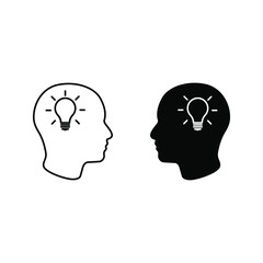 Idea hand drawn symbol on white background color editable