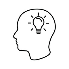 Idea hand drawn symbol on white background color editable