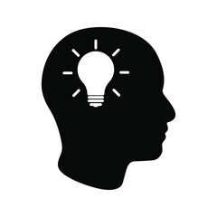 Idea hand drawn symbol on white background color editable