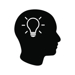 Idea hand drawn symbol on white background color editable