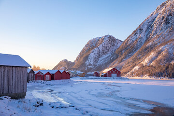 Very cold in the town on the shores of Vefsna - Mosjøen,Helgeland,Nordland county,Norway,scandinavia,Europe	