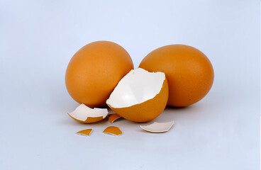 The eggs in packet in high definition on white background
