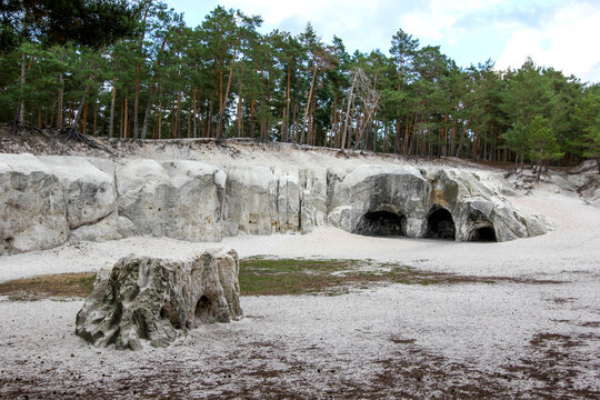 huge imposant rock formation called Hamburger Wappen, sandsonte in Harz National Park, close to Timmenrod, Middle of Germany, Europe