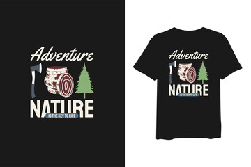 Adventure Nature is The Key To Life, and outdoor adventure, and vintage t-shirt design and typography lettering, print, vector, illustration design.