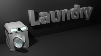 Laundry abstract background 3D render