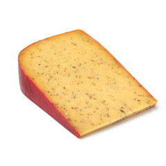 Piece of traditional low fat Dutch Pan Pan cumin cheese