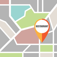 road map direction with colorful pin pointer. vector illustration