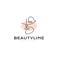 woman logo vector icon illustration line outline monoline