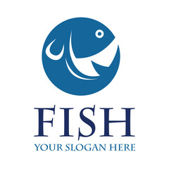 fish logo with text space for your slogan tagline. vector illustration