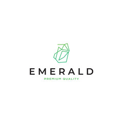 emerald logo vector icon illustration line outline monoline