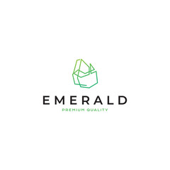 emerald logo vector icon illustration line outline monoline
