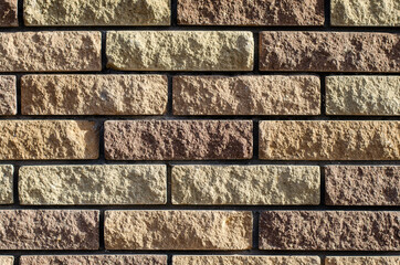 Brick tiles. Old stone wall. Brick structure. Stone tile wall.
