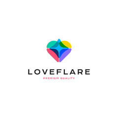 love flare logo vector icon illustration