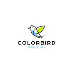 Hummingbird logo vector icon illustration line outline monoline